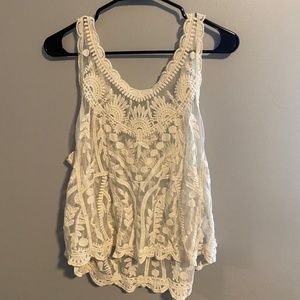 LOVE TREE SHEER LACE TANK TOP